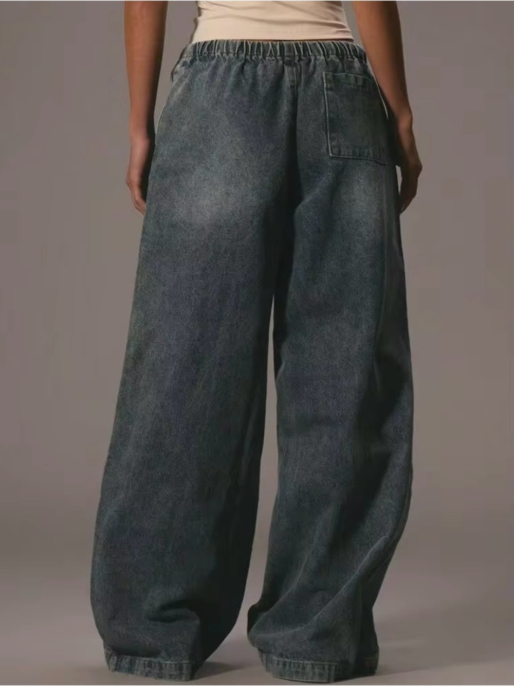 Relaxed Drawstring Jeans - Picture 2 of 4
